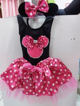 Kit fantasia Minnie rosa com tiar Kit fantasia Minnie rosa com tiar