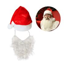 Kit Fantasia Papai Noel Gorro e Barba Natal Festa