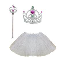 Kit fantasia Princesa Rainha Conto de Fadas Tiara Coroa Varinha Mágica Saia de Tule com Glitter Completa Kit fantasia Princesa Rainha Conto de Fadas Tiara Coroa Varinha Mágica Saia de Tule com Glitter Completa