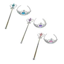 Kit fantasia Princesas infantil 4 coroas tiara + 4 varinhas
