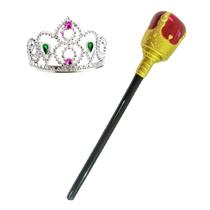 Kit Fantasia Rainha com Cetro e Coroa Kit Fantasia Rainha com Cetro e Coroa