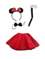 Kit Fantasia Ratinha Infantil Saia tiara gravata e rabinho Kit Fantasia Ratinha Infantil Saia tiara gravata e rabinho