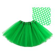Kit Fantasia: Saia Tutu Tule + Meia Calça Arrastão Colorida Modelo Juvenil Adulto 35/42