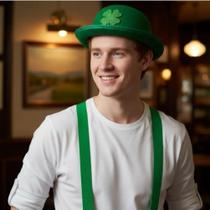 Kit Fantasia Saint Patrick Day Adulto Chapéu E Suspensório