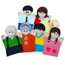 Kit Fantoche Família Terapeutica Branca 7 Peças Feltro Kit Fantoche Família Terapeutica Branca 7 Peças Feltro