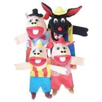 Kit Fantoche História 3 Porquinhos Acompanha Lobo Mau Kit001