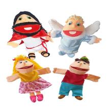 Kit Fantoches Bíblicos Jesus 4 Personagens Kit Fantoches Bíblicos Jesus 4 Personagens