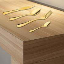 Kit Faqueiro 12 Talheres de Mesa Elite Dourado Gourmet Mix Kit Faqueiro 12 Talheres de Mesa Elite Dourado Gourmet Mix