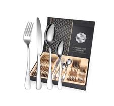 Kit Faqueiro 24 Peças Aço Inox Prata Com Maleta Kit Faqueiro 24 Peças Aço Inox Prata Com Maleta