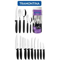Kit Faqueiro 39 Peças Tramontina Inox Com Jogo Facas Plenus