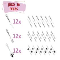 Kit Faqueiro Aço Inox 36 Peças Restaurante / Bar / Casa