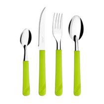 Kit Faqueiro Jogo de Talheres 16 Peças Taumer Luna Aço Inox Cozinha Conjunto Colorido na Caixa Kit Faqueiro Jogo de Talheres 16 Peças Taumer Luna Aço Inox Cozinha Conjunto Colorido na Caixa