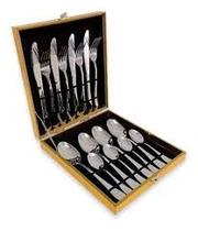 Kit Faqueiro Maleta De Talheres Inox 16 Peças Prateado Prateado