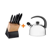 Kit - Faqueiro Plenus 6 Peças + 1 Chaleira Em Aço Inox 2,1lts Com Apito - Tramontina Kit - Faqueiro Plenus 6 Peças + 1 Chaleira Em Aço Inox 2,1lts Com Apito - Tramontina