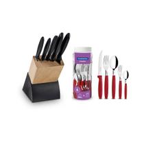 KIT - Faqueiro Plenus 6 Peças + 1 Faqueiro 30 Peças Ipanema Vermelho - Tramontina