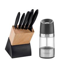 KIT - Faqueiro Plenus 6 Peças + 1 Moedor de Sal ou Pimenta Realce em Acrílico e Inox - Tramontina KIT - Faqueiro Plenus 6 Peças + 1 Moedor de Sal ou Pimenta Realce em Acrílico e Inox - Tramontina