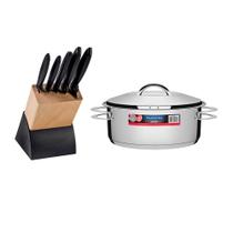KIT - Faqueiro Plenus 6 Peças + 1 Panela Inox Solar 7,1 Lts Solar PIT3 - Tramontina