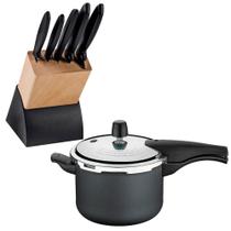 KIT - Faqueiro Plenus 6 Peças + Panela de Pressão 4,5 Vancouver Grafite - Tramontina