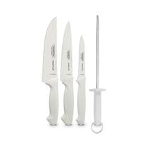 KIT - Faqueiro Premium 3 Peças + 1 Chaira Estriada 10 Pol Profissional - Tramontina
