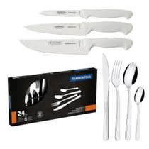 KIT - Faqueiro Premium 3 Peças + 1 Faqueiro 24 Peças Buzios Inox - Tramontina