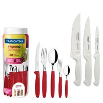 KIT - Faqueiro Premium 3 Peças + 1 Faqueiro 30 Peças Ipanema Vermelho - Tramontina