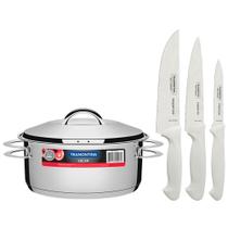 KIT - Faqueiro Premium 3 Peças + 1 Panela Inox Solar 4,7 Lts Solar PIT1 - Tramontina KIT - Faqueiro Premium 3 Peças + 1 Panela Inox Solar 4,7 Lts Solar PIT1 - Tramontina