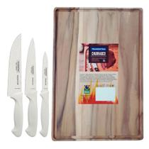 KIT - Faqueiro Premium 3 Peças + 1 Tábua para Churrasco 40x28 - Tramontina