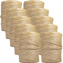 Kit Fardo C/ 10 Rolo Corda De Sisal 6mm Aprox 67 Metros Arranhador Para Gatos E Artesanato Em Geral