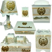 Kit farmacinha Higiene bebê Mdf 8 pçs - REALEZA DE COROA Kit farmacinha Higiene bebê Mdf 8 pçs - REALEZA DE COROA