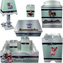 Kit farmacinha jogo bebê Mdf - Farmacinha branco e verde Kit farmacinha jogo bebê Mdf - Farmacinha branco e verde