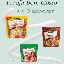 Kit Farofa Bom Gosto Tradicional, Costelinha Defumada e Bacon 3 pacotes de 300g Kit Farofa Bom Gosto Tradicional, Costelinha Defumada e Bacon 3 pacotes de 300g
