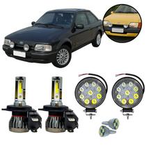 Kit Farol Auxiliar + 2 Lâmpada Branca Ultra Led Y3 H4 Escort