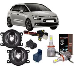 Kit Farol Auxiliar C4 PICASSO 2007 a 2013 e Super Led
