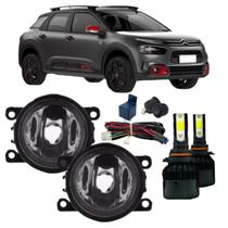 Kit farol auxiliar citroen c4 cactus 2019 a 2022 super led