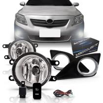 Kit Farol Auxiliar Corolla 2009 2010 2011 Com Grade Aro Cromado