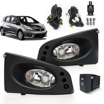 Kit Farol Auxiliar de Milha Botão Modelo Original Honda Fit 2009 2010 2011