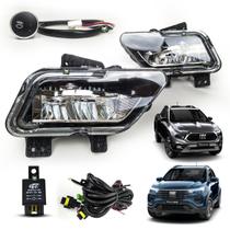Kit Farol Auxiliar de Milha Botao Touch Fiat Toro 2021 2022 2023