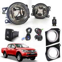 Kit Farol Auxiliar de Milha Com Grade L200 Triton Sport 2018 2019 2020 Kit Farol Auxiliar de Milha Com Grade L200 Triton Sport 2018 2019 2020