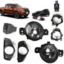 Kit Farol Auxiliar de Milha Grade Black Piano Botao Modelo Original Frontier 2022 2023