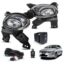 Kit Farol Auxiliar de Milha Grade Cromada Honda City 2009 2010 2011