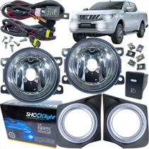 Kit farol auxiliar de milha neblina mitsubishi l200 triton sport 2018 até 2020 botão modelo original