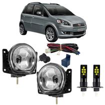 Kit farol auxiliar fiat idea 2004 ate 2010 super branca led