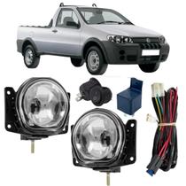 Kit farol auxiliar fiat strada adventure 2001 a 2008 vidro