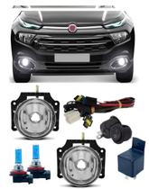 Kit farol auxiliar fiat toro 2016 a 2019 super branca