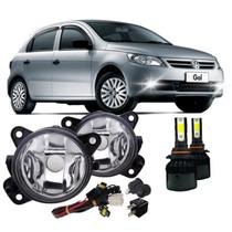 Kit farol auxiliar gol g5 2008 ate 2013 vidro e super led vd