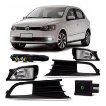Kit farol auxiliar grade com friso cromado gol g6 Kit farol auxiliar grade com friso cromado gol g6