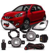 Kit Farol Auxiliar March 2015 2016 2017 Com Grade Cromado Kit Farol Auxiliar March 2015 2016 2017 Com Grade Cromado