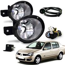 Kit Farol Auxiliar Milha Clio Sedan 2003 2004 2005 2006 2007 2008 2009 2010 2011 2012 Botao Touch