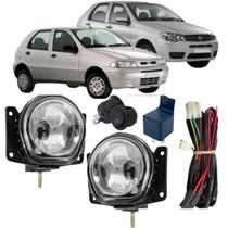 Kit farol auxiliar milha fiat palio g2 g3 2001 a 2015 vidro