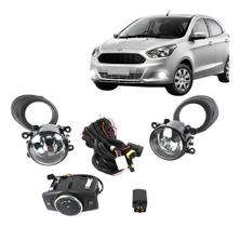 Kit farol auxiliar milha ford novo ka 2015 a 2018 botão moldura orinalgrade preta Kit farol auxiliar milha ford novo ka 2015 a 2018 botão moldura orinalgrade preta